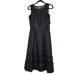 Badgley‎ Mischka Black Textured Dress